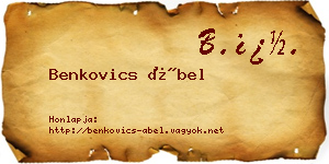 Benkovics Ábel névjegykártya